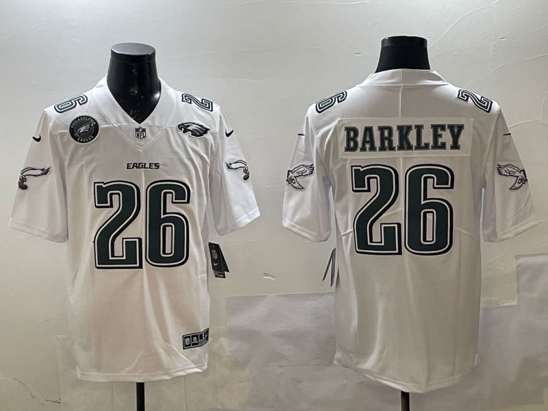 Men Philadelphia Eagles #26 Barkley White Fashion 2025 Nike Limited NFL Jersey style 1->philadelphia eagles->NFL Jersey